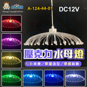 阿囉哈LED總匯_A-124-44-01_七彩-單層壓克力-水母燈-直徑20cm-1顆／賣-DC12V