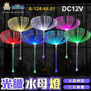 阿囉哈LED總匯_A-124-48-01_七彩-水晶棒-水母燈-1顆／賣-DC12V