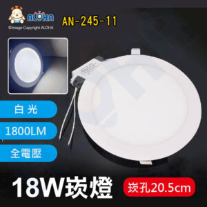 阿囉哈LED總匯_AN-245-11_18W白光1800LM圓形崁燈2835*90燈-崁孔20.5cm-全電壓