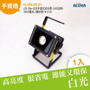 阿囉哈LED總匯_H-190-05-01_LED-30w-白光手提式投光燈-18650電池×3顆未附