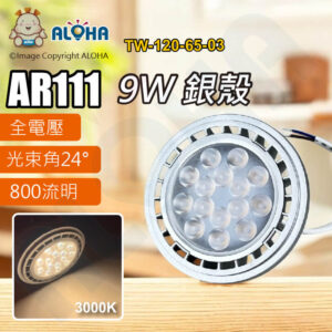 阿囉哈LED總匯_TW-120-65-03_AR111-9W-3000K-800流明-24度-銀殼