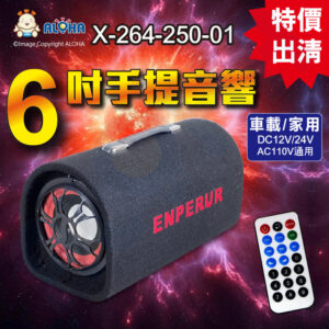 阿囉哈LED總匯_X-264-250-01_6吋手提音響-支援MP3等格式-隧道型喇叭-功率600W