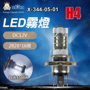 阿囉哈LED總匯_X-344-05-01_H4-2828-16SMD-3W霧燈-DC12V-白光6500K-三爪燈泡